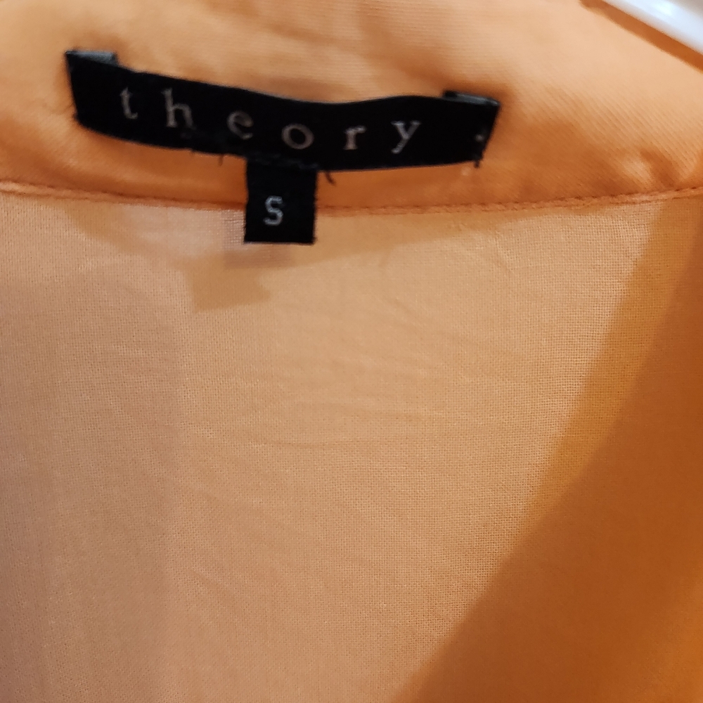 Theory Semi-Sheer Button-Up Blouse Size Small Mad… - image 7